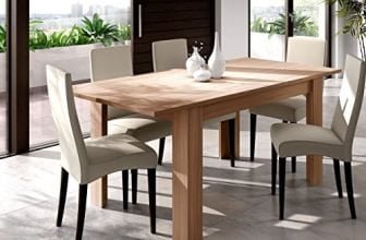 Dmora Tavolo Pranzo allungabile, Legno Tipo ciliegio-cm. 140/190 x 78 x 90, Rovere, UNICO