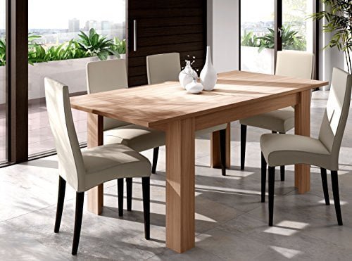 Dmora Tavolo Pranzo allungabile, Legno Tipo ciliegio-cm. 140/190 x 78 x 90, Rovere, UNICO