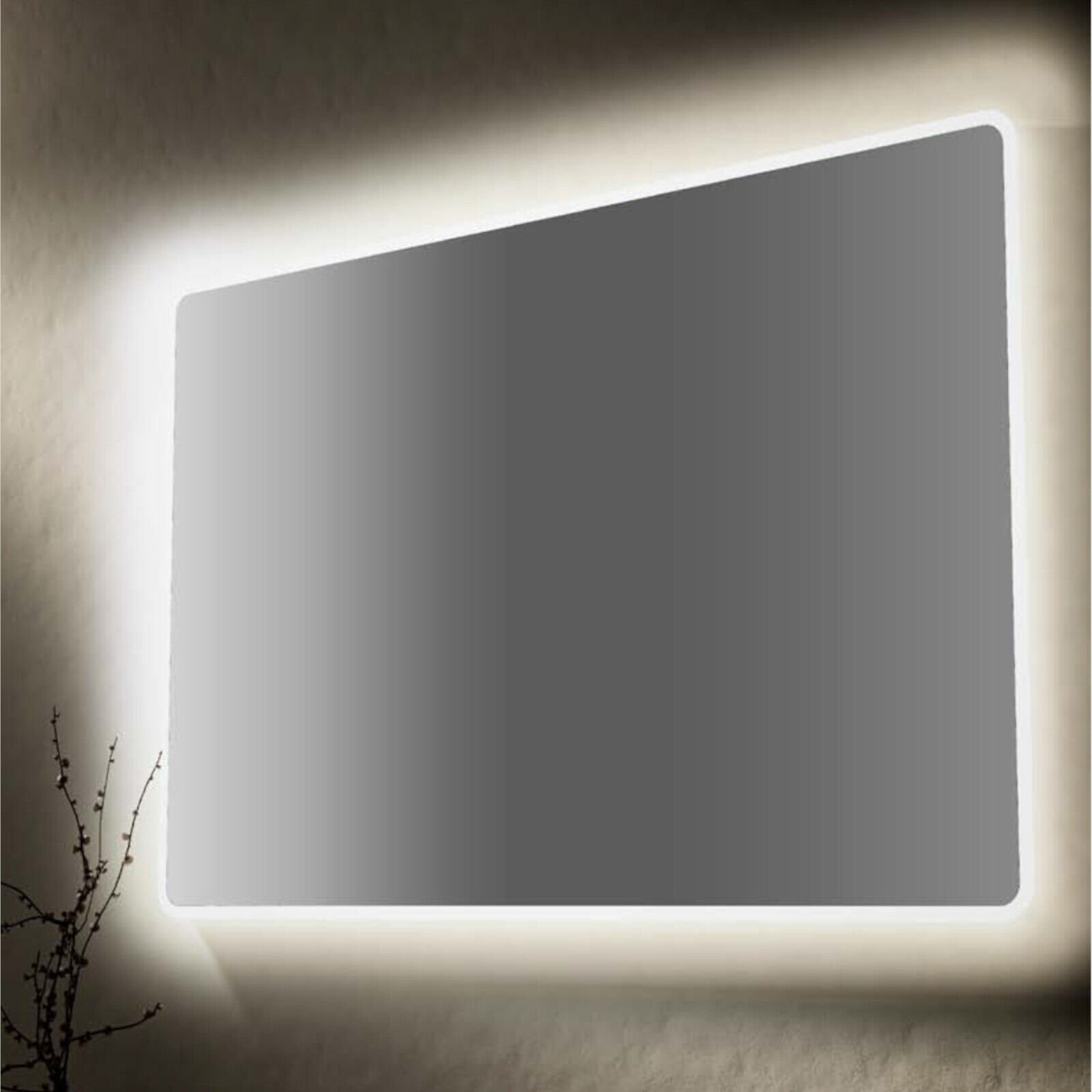 Specchio bagno parete retroilluminato led 60x80 cm rettangolare moderno design