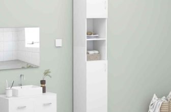 Armadio mobile da Bagno mobile colonna in Legno con Ante e Ripiani vari colori