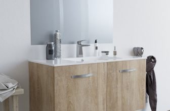 Mobile Bagno 60-80-100-120 cm sospeso lavabo specchio ROVERE CHIARO BUMA