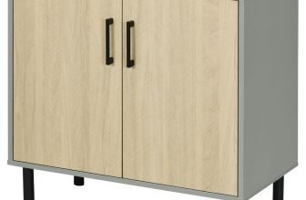 kleankin Mobile Bagno a Doppia Anta con Ripiano Sotto Lavabo 60x30x60cm