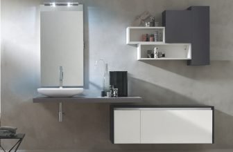 MOBILE BAGNO GO18 L.200 ARREDOBAGNO CON PIANO PIETRA LAVABO APPOGGIO e PENSILI