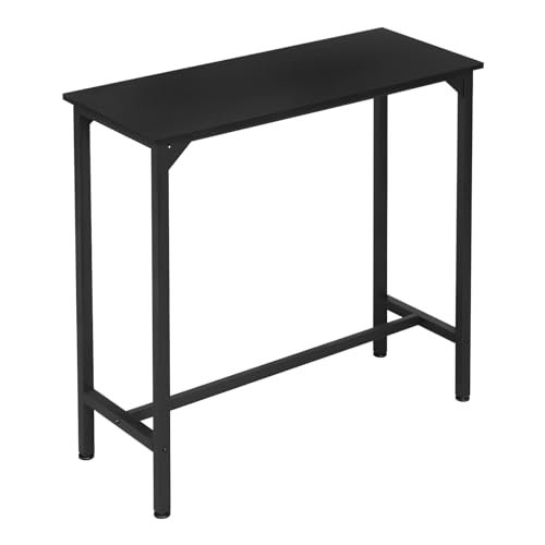 EUGAD Tavolo da Bar, Tavolo Salvaspazio, Tavolo Alto da Cucina Stretto, per Home Bar, Bistrot, Penisola Cucina, Piano in Legno, Telaio in Metallo, Nero, 100x40x100cm, 0036BAZ