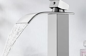 FAOKZE Rubinetti per Cascata bagno, rubinetteria lavabo con un design moderno,regolazione per l'acqua calda e fredda,un miscelatore monocomando con valvola in ceramica di alta qualità,Cromato.