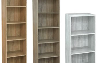 LIBRERIA MODERNA LEGNO DESIGN SCAFFALE PARETE CON MENSOLE SOGGIORNO CASA UFFICIO