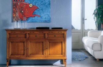 MOBILE CREDENZA MADIA SOGGIORNO IN LEGNO CLASSICO NOCE VINTAGE