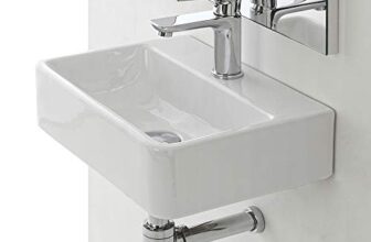 Inbagno Lavabo Sospeso Rettangolare, 40 x 29,5 x 11,5h cm, in Ceramica Bianco Lucido