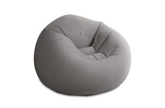 Intex Beanless Bag - Poltrona a sacco, Grigio, 1.14 m x 1.14 m x 71 cm