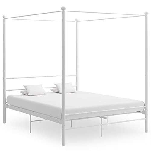 Recensione Letto Matrimoniale Baldacchino Tidyard Metallo Bianco