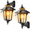 Faretto Esterno Solare, Moman 2Pcs Lampade da Esterno Parete Solare con Sensore di Movimento 3 Modalità IP65 Impermeabile Luce Solare Vintage per Giardino Patio Garage, Lampada-Solare-LED-Esterno-Luce