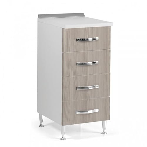 Argonauta Italia Cassettiera per cucina 4 cassetti in legno nobilitato Olmo cm H 85x50x40