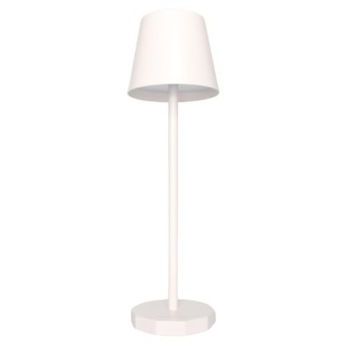 D-LIGHT PROFESSIONAL Lampada da Tavolo Senza Fili, Lampada da Tavolo Ricaricabile da Comodino o Scrivania con Presa USB, 3 Luci Led Diversa Intensità per Camera, Ufficio, Ristorante (Bianco Opaco)