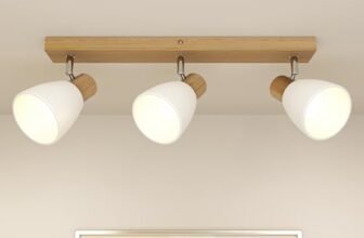 Faretto da soffitto a LED 3 lampadine, lampada da soffitto in legno, faretti da soffitto per cucina/camera da letto/corridoio/sala da pranzo, lampada da parete retrò per interni, faretto, E14, max