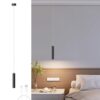 ACMHNC Lampada a Sospensione Ricaricabile LED, Lampada a Sospensione Camera da Letto con Batteria 4500 mAh, Dimmerabile Touch, Lampadario a Sospensione Cilindro Nero Moderna, 4 x 30 cm